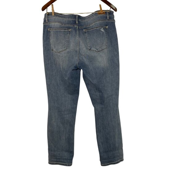 Judy Blue Boyfriend Fit Distressed Jeans Blue Sz 15/32 - Picture 2 of 8